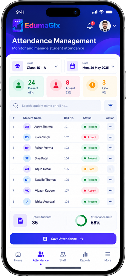 Admin App — Attendance management