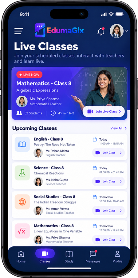 Student App — Live classes