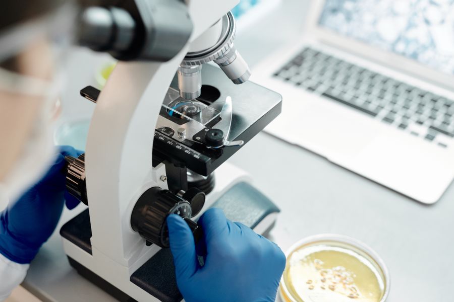 Laboratory microscope used for molecular analysis
